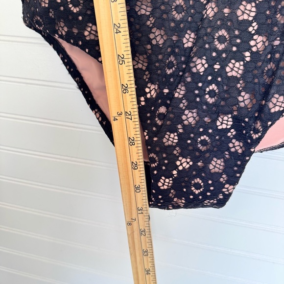 Swimsuits for All Size 18 Black & Beige Lace Illusion One Piece Swimsuit - Picture 9 of 11